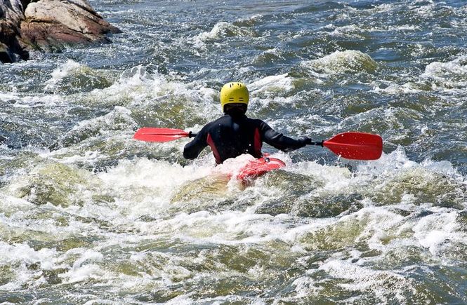 Detailbild slalom na divjih vodah, finale kanu