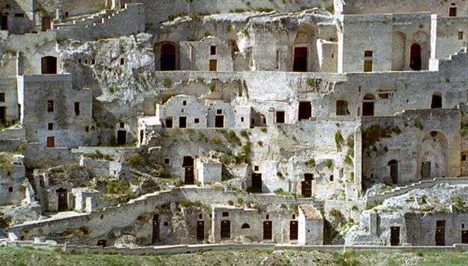 Detailbild Sassi di Matera (Italien) - Wo man heute noch in Höhlen wohnt