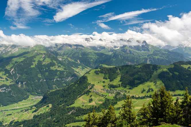 Detailbild Schweiz von oben