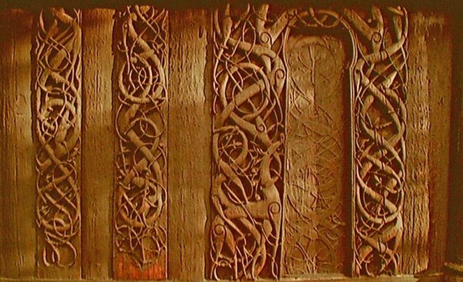 Detailbild Die Stabkirche des Urnes - Das Holz vom Baume Yggdrasil (Norwegen)