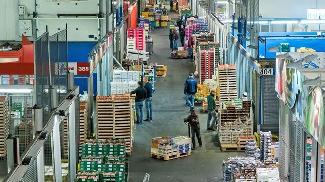 Detailbild Gemüse, Obst, Geschäftemacher - Nachtschicht auf dem Großmarkt